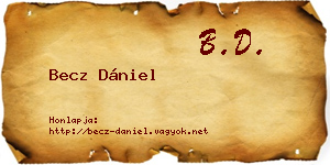 Becz Dániel névjegykártya